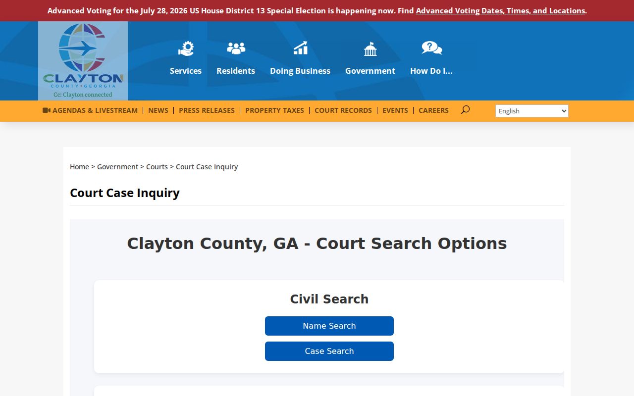 Clayton County people search court case inquiry gateway