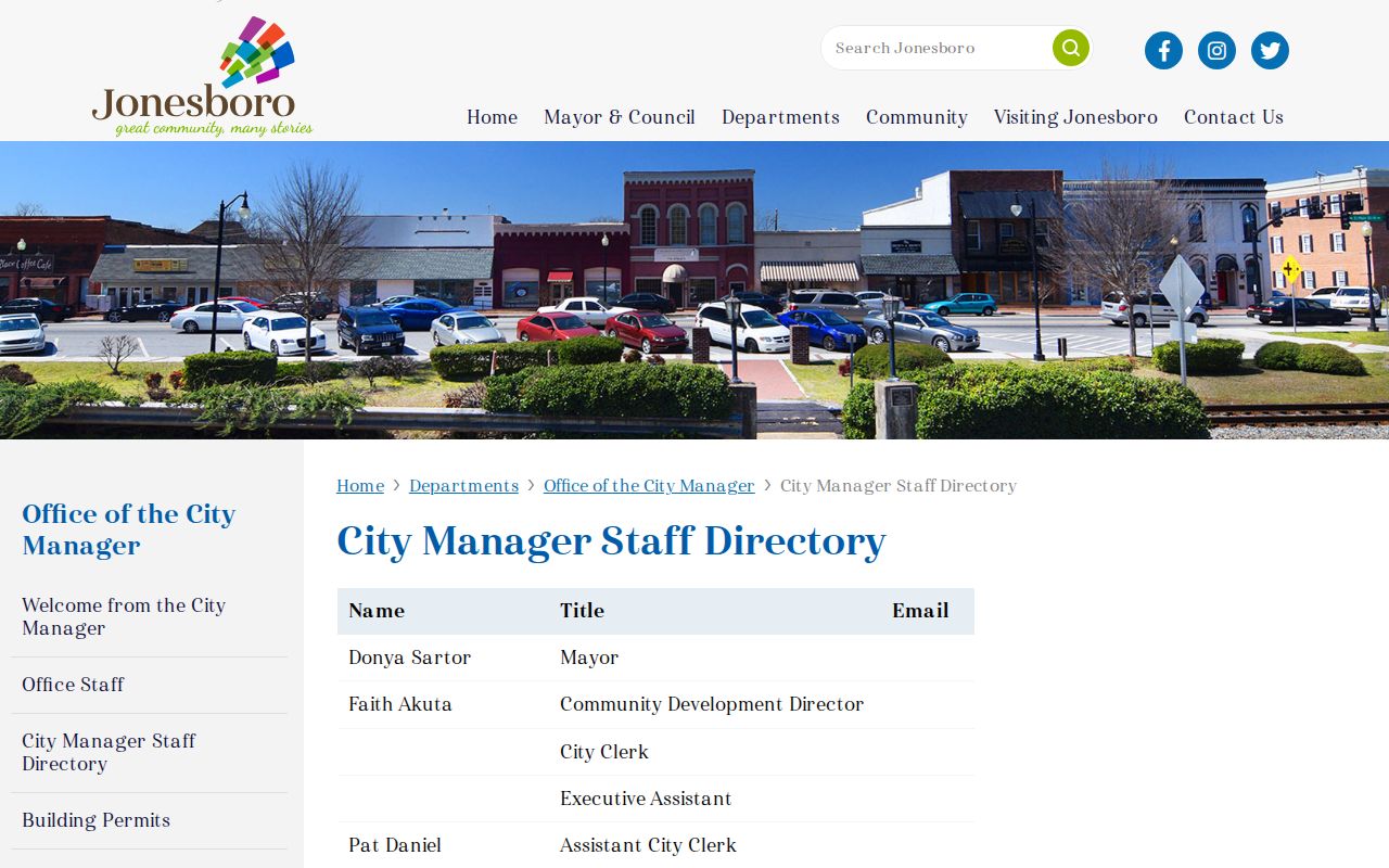 Clayton County people directories Jonesboro staff roster